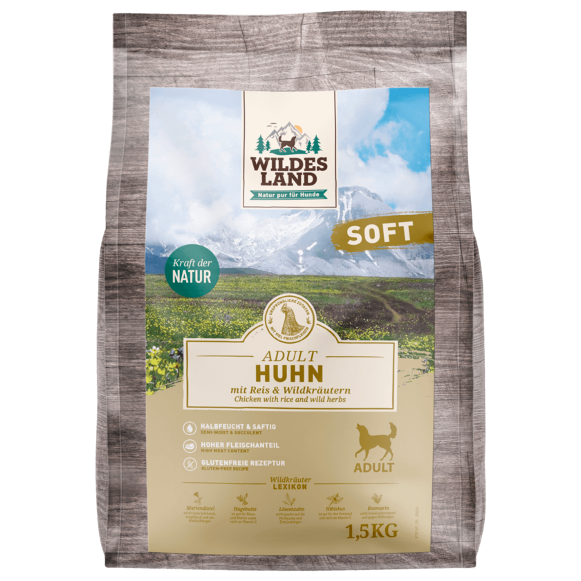 Wildes Land Soft Adult Huhn mit Reis & Wildkräutern 1,5kg